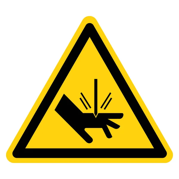 Uyarı Kesme Tehlike Sembol Şareti Vektör Llüstrasyonu Beyaz Arkaplan Etiketinde — Stok Vektör