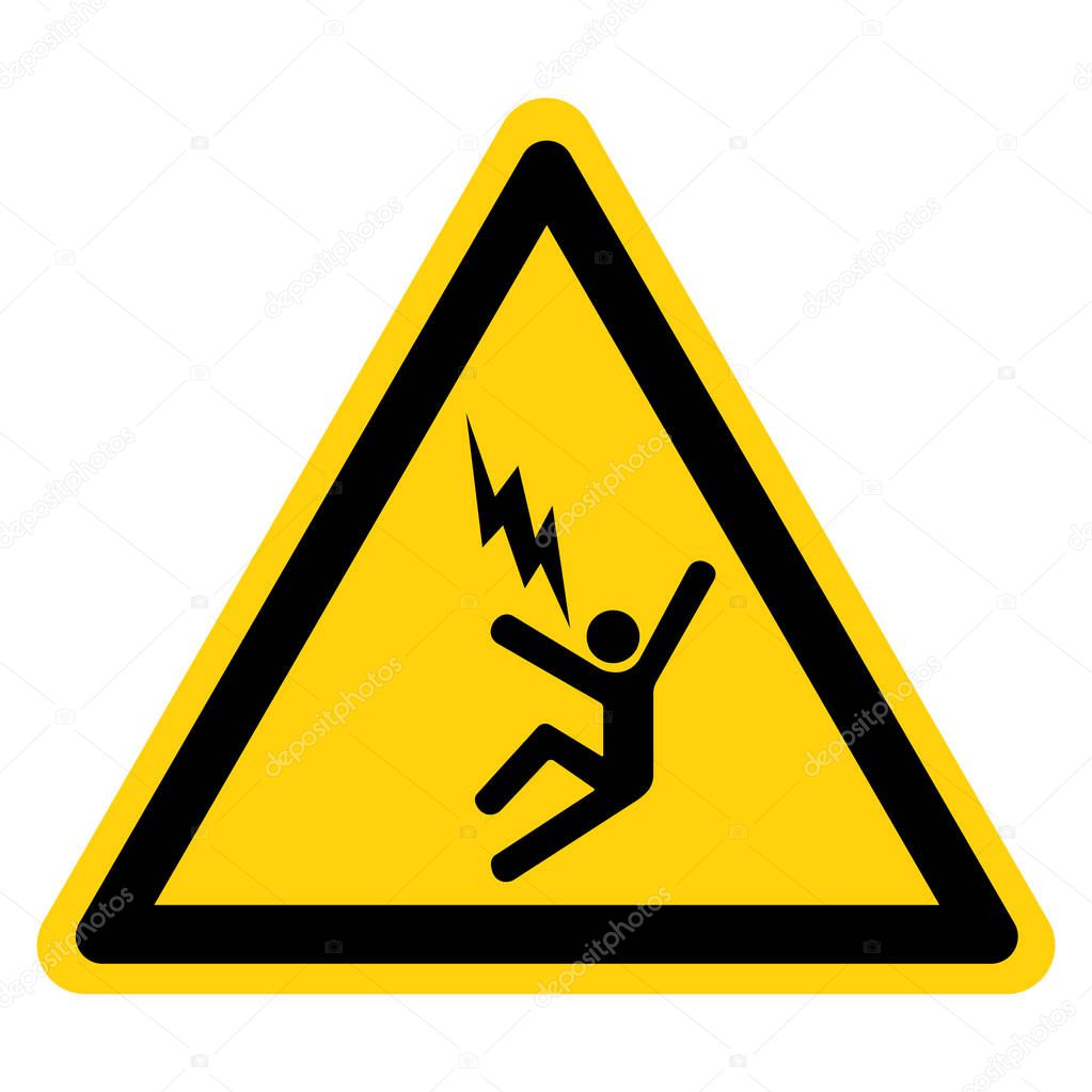 Warning Electrocution Risk Symbol Sign ,Vector Illustration, Isolate On White Background Label. EPS10  