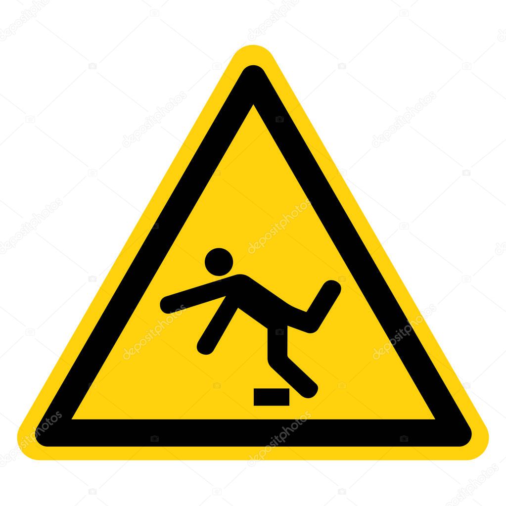 Warning Tripping Hazard Symbol Sign ,Vector Illustration, Isolate On White Background Label. EPS10  