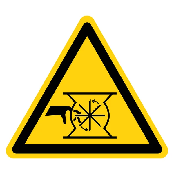 Warnung Schere Punkte Scharfe Kanten Symbol Zeichen Vektorillustration Isolieren Auf — Stockvektor