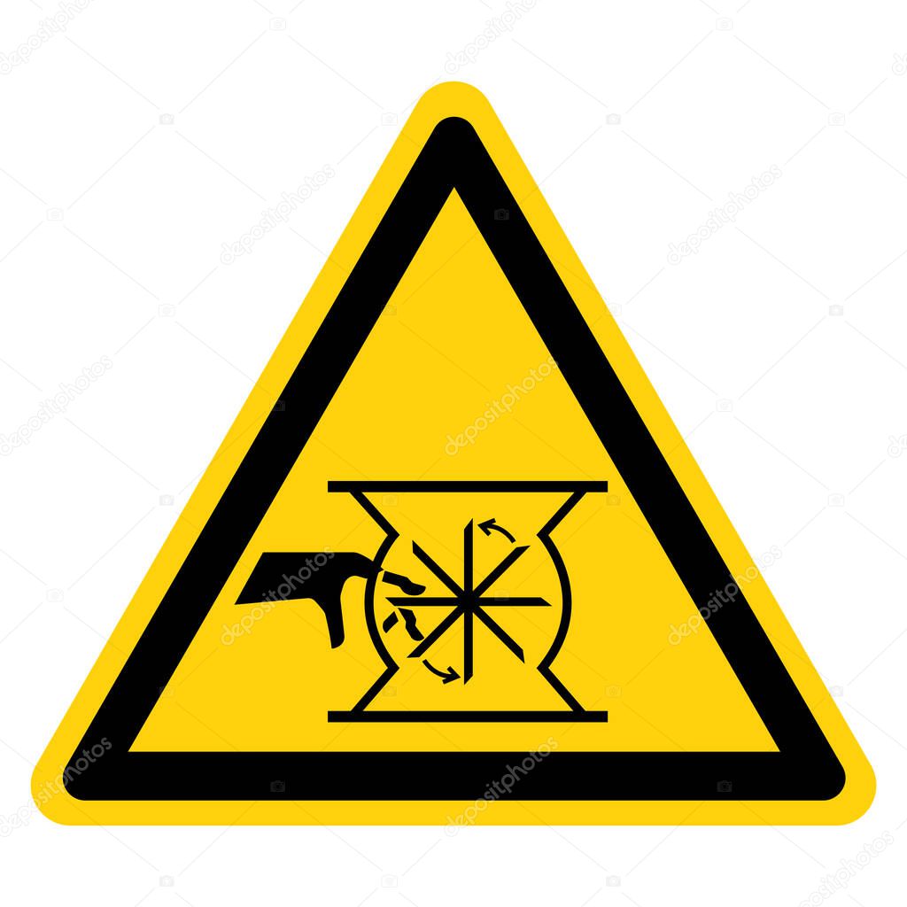Warning Shear Points Sharp Edges Symbol Sign ,Vector Illustration, Isolate On White Background Label. EPS10 