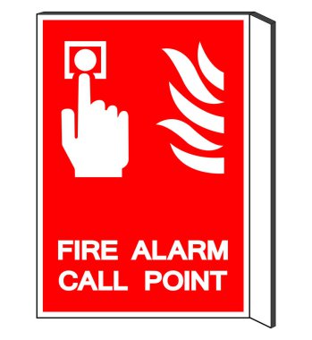 Yangın Alarm Noktası Sembol İşareti, Vektör İllüzyonu, Beyaz Arkaplan Etiketinde İzole Edin. EPS10  