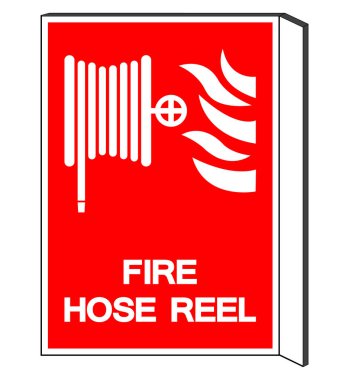 Yangın Hortumu Sembol İşareti, Vektör İllüzyonu, Beyaz Arkaplan Etiketinde İzole Et. EPS10  