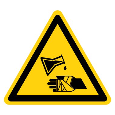 Warning Chemical Burns Hazard Symbol Sign ,Vector Illustration, Isolate On White Background Label. EPS10  clipart