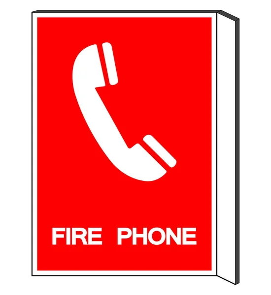 Signe Symbole Téléphone Incendie Illustration Vectorielle Isolement Sur Étiquette Blanche — Image vectorielle