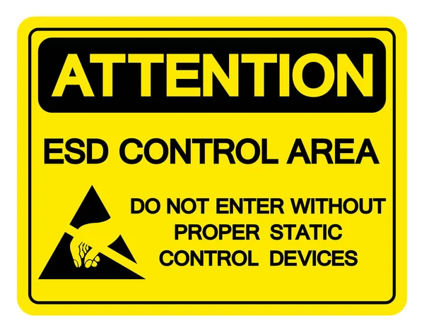 Attention Esd Control Area Enter Witout Proper Static Control Devices — Stock Vector