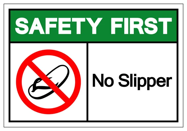 2016 Safety First Slipper Symbol Sign Vector Illustration Isolate White — 스톡 벡터