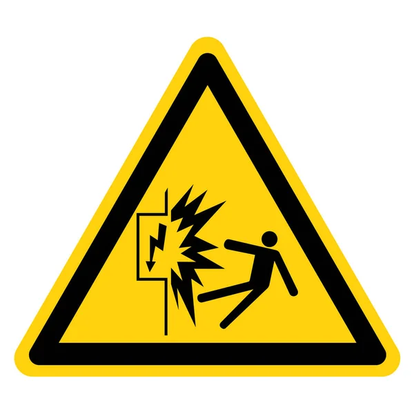 Επαφή Προειδοποίησης Σύμβολο Ηλεκτρικής Ενέργειας Διανυσματική Απεικόνιση Απομονώσει Λευκό Φόντο — Διανυσματικό Αρχείο