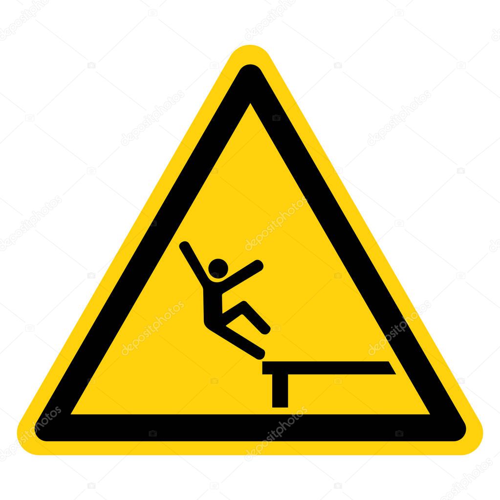 Warning Fall From Heights Symbol Sign ,Vector Illustration, Isolate On White Background Label. EPS10 