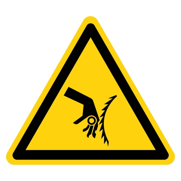 Tehlike Sembol Şaretini Kesme Uyarısı Vektör Llüzyonu Beyaz Arkaplan Etiketinde — Stok Vektör