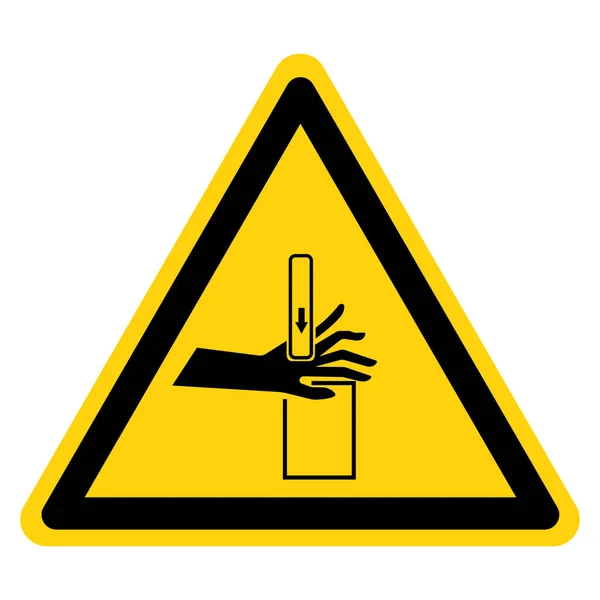 Ostrzeżenie Crush Cięcia Ręcznego Hazard Symbol Znak Ilustracja Wektora Izolacja — Wektor stockowy