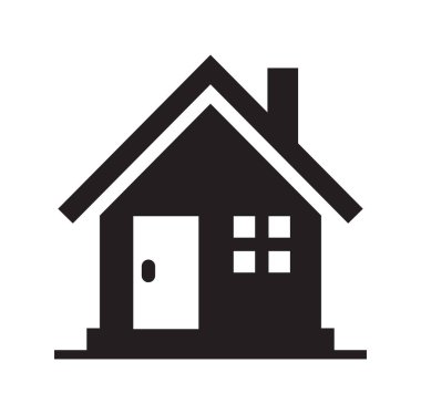 Evde Siyah Simge Kalın, Şeffaf Arkaplanda İzole EPS10 Vektör Resimleri 