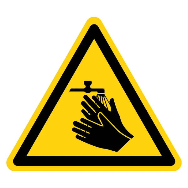 Avvertimento Prega Lavare Segno Del Simbolo Della Mano Illustrazione Vettoriale — Vettoriale Stock