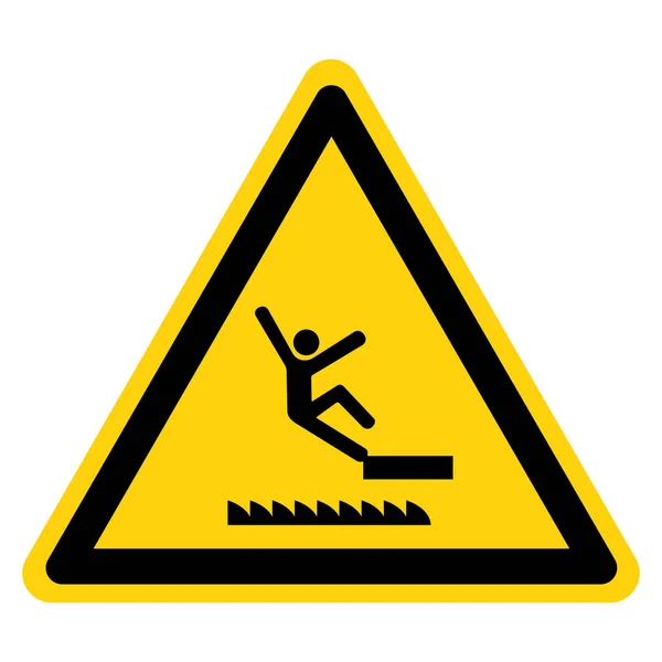 2009 Warning Falling Saw Moving Hazard Symbol Sign Vector Illustration — 스톡 벡터