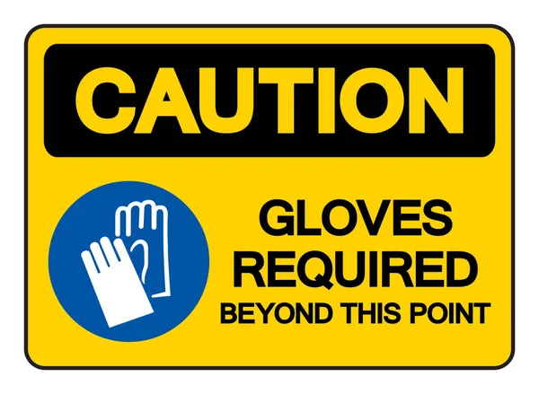 Gloves Required Point Symbol Sign Vector Illustration Isolate White Background — 스톡 벡터