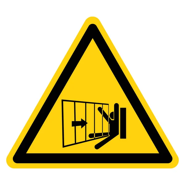 Предупреждение Движущиеся Ворота Привести Повреждению Знака Опасности Векторной Иллюстрации Изоляции — стоковый вектор