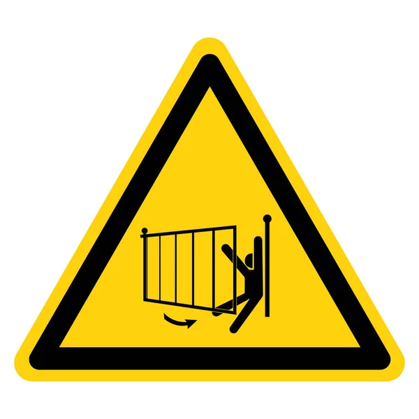 Warning Moving Gate Can Cause Injury Hazard Symbol Sign Vector — Stock Vector