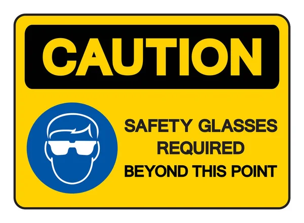 Caution Safety Glasses Required Point Symbol Sign Vector Illustration Isolated — Stock Vector