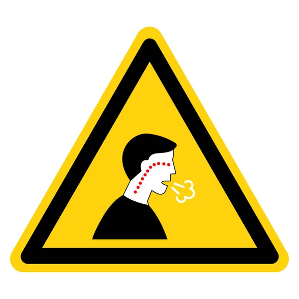 Sintomi Avvertimento Mancanza Respiro Covid Virus Symbol Sign Illustrazione Vettoriale — Vettoriale Stock