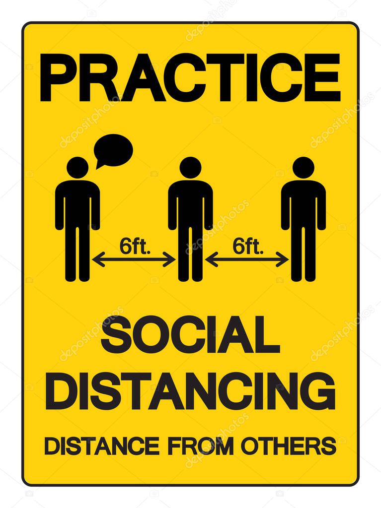 Practice Social Distancing Distance From Others Symbol, Vector  Illustration, Isolated On White Background Label. EPS10 