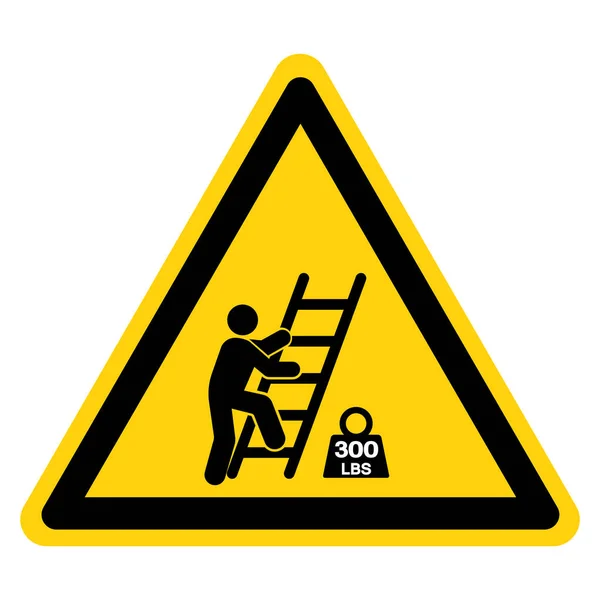 Warning Type Ladder Maximum Load 300 Lbs Symbol Sign Vector — Stock Vector