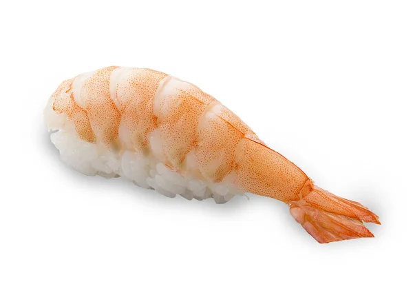 Sushi di gamberetti su sfondo bianco. Nigiri — Foto Stock