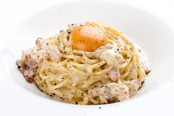 Massa Carbonara com bacon — Fotografia de Stock