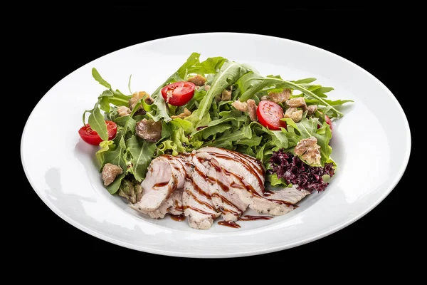 Salad with turkey Sous Vide and French chestnut under Narsharab sause — 스톡 사진