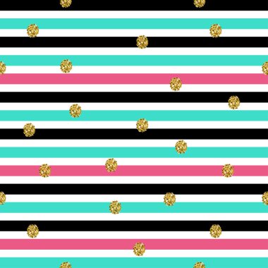 Altın konfeti glitter şirin desenle. Sevgililer günü, doğum günü, tarihi daveti Kaydet için mükemmel. Vektör