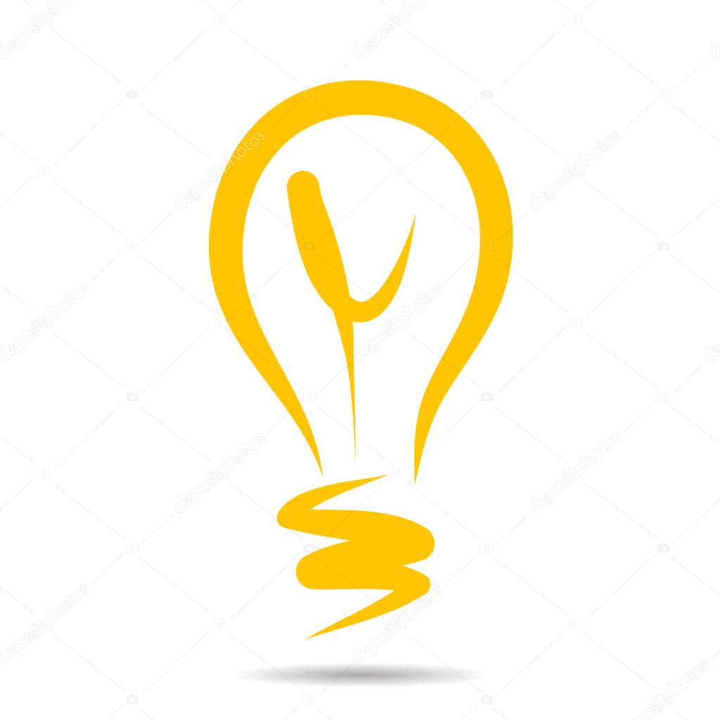 Значок лампочки, идея символ эскиз в векторе. Рисованной каракули знак. EPS — Векторное