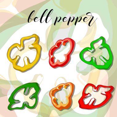 Kırmızı biber veya bir arka plan üzerine dolmalık biber. Vektör.