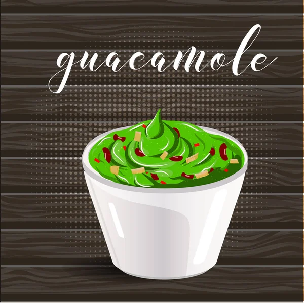 Vektor abstraktní logo keramické dip miska, vyplněné guacamole. — Stockový vektor