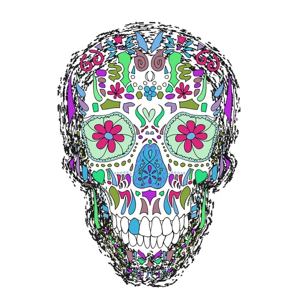 Day Of The Dead Skull Vector on a background. — Stock Vector
