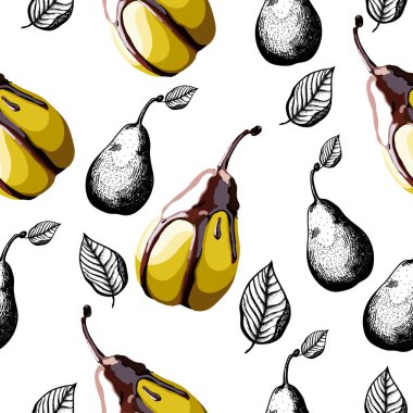 Bir arka plan üzerinde çikolata armut. Vektör