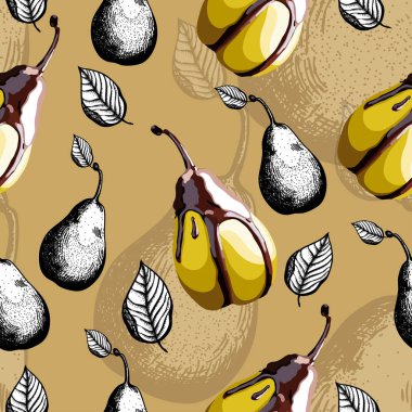 Bir arka plan üzerinde çikolata armut. Vektör