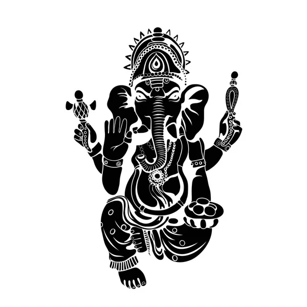Pana Ganesha szkic na tle. Wektor — Wektor stockowy