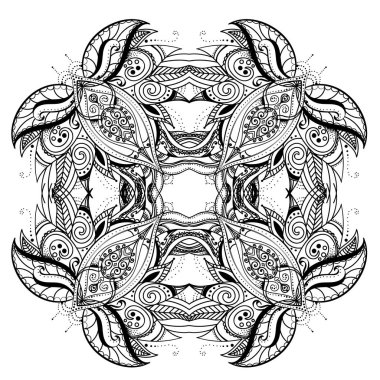 Çiçek desenli süsleme. Etnik dekoratif öğeler. Elle çizilmiş arka plan.