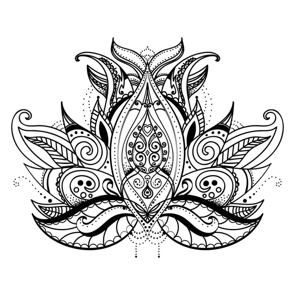 Ornamento paisley floral. Elementos decorativos étnicos. Fondo dibujado a mano . — Vector de stock