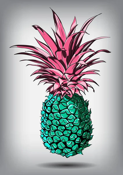 Ilustración vectorial de una piña aislada sobre un fondo blanco — Vector de stock