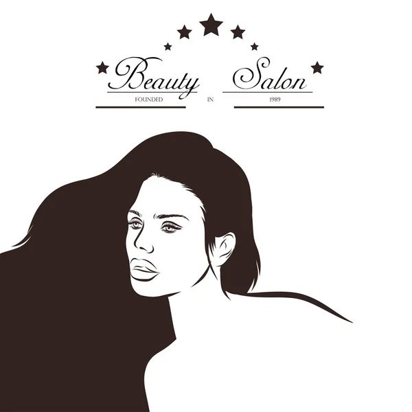 Vlasy Salon designu. Ilustrace s ženou. Vektor — Stockový vektor