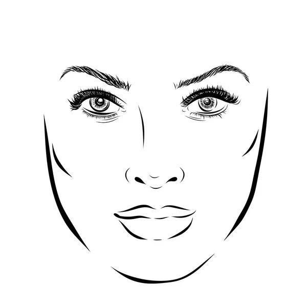 Hermoso retrato de mujer de moda para maquillaje en el fondo. Ilustración vectorial eps 10 — Vector de stock