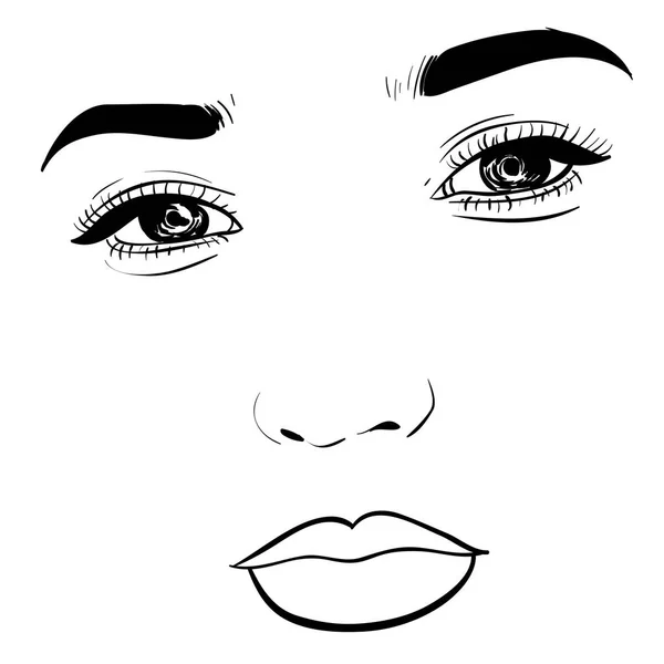 Magnifique portrait de femme de mode pour maquillage sur fond. Illustration vectorielle eps 10 — Image vectorielle