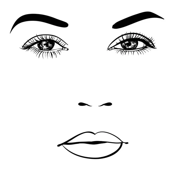 Set of woman eyes, lips, eyebrows and noses as black sketching design  elements. Vector Stock Vector by ©AlisaRed835 102662650