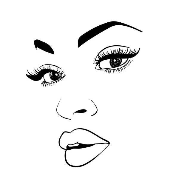 Hermoso retrato de mujer de moda para maquillaje en el fondo. Ilustración vectorial eps 10 — Vector de stock