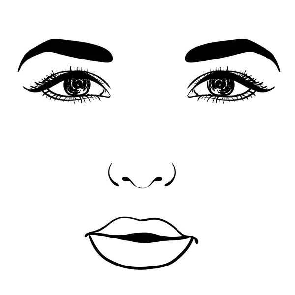 Hermoso retrato de mujer de moda para maquillaje en el fondo. Ilustración vectorial eps 10 — Vector de stock