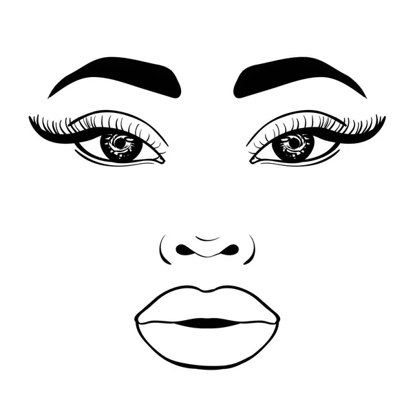 Retrato de mulher de moda bonita para maquiagem no fundo. Ilustração vetorial eps 10 — Vetor de Stock