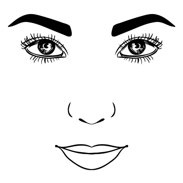 Schöne Mode Frauenporträt für Make-up auf dem Hintergrund. Vektor-Abbildung Folge 10 — Stockvektor