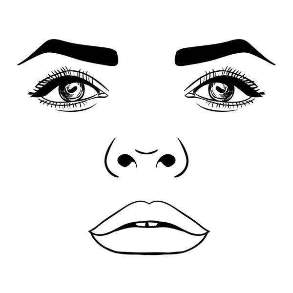 Magnifique portrait de femme de mode pour maquillage sur fond. Illustration vectorielle eps 10 — Image vectorielle