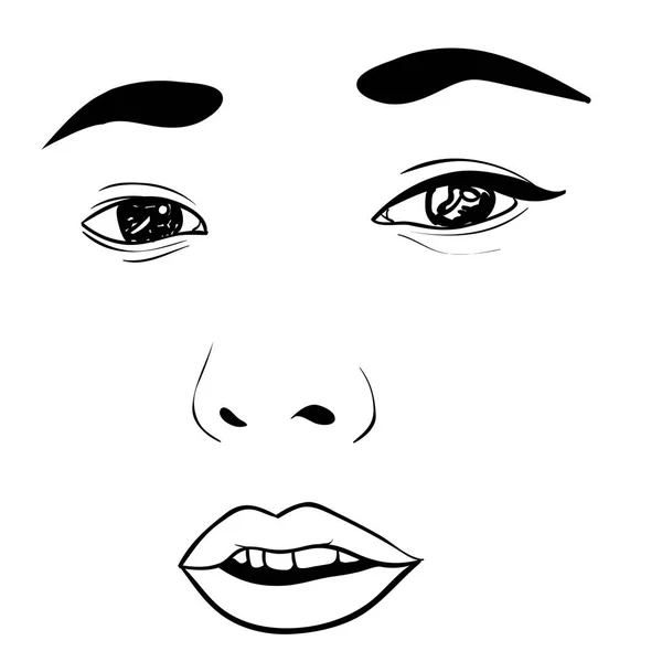 Hermoso retrato de mujer de moda para maquillaje en el fondo. Ilustración vectorial eps 10 — Vector de stock