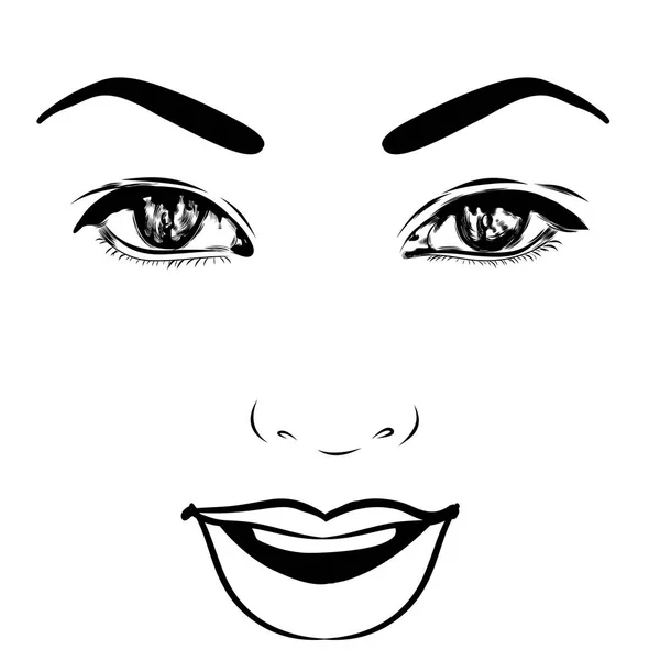 Retrato de mulher de moda bonita para maquiagem no fundo. Ilustração vetorial eps 10 — Vetor de Stock